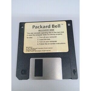 Packard Bell Recovery Disk MS-DOS 6.2 Floppy 1993